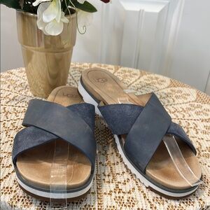 UGG Blue and Brown Sandals with Modern Comfort Size 8.5